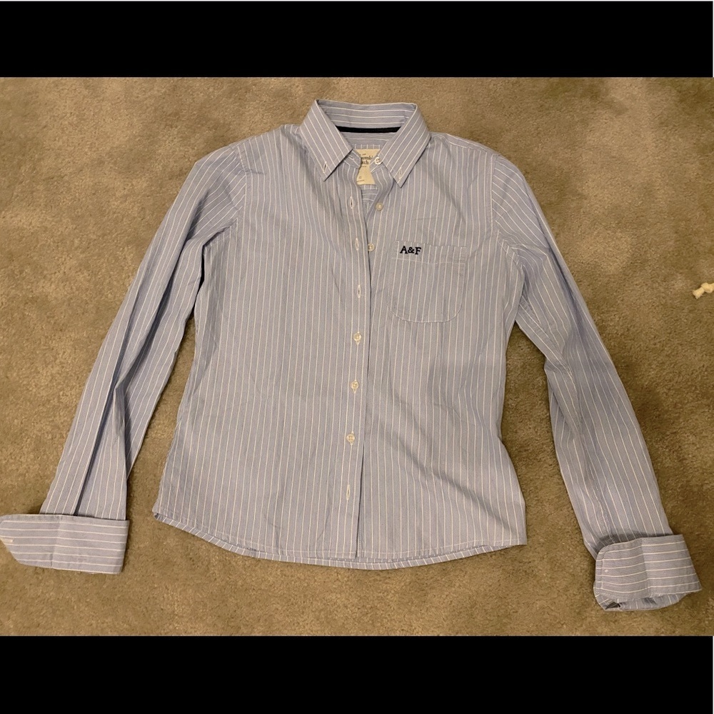 Abercrombie and Fitch blue/white stripes shirt